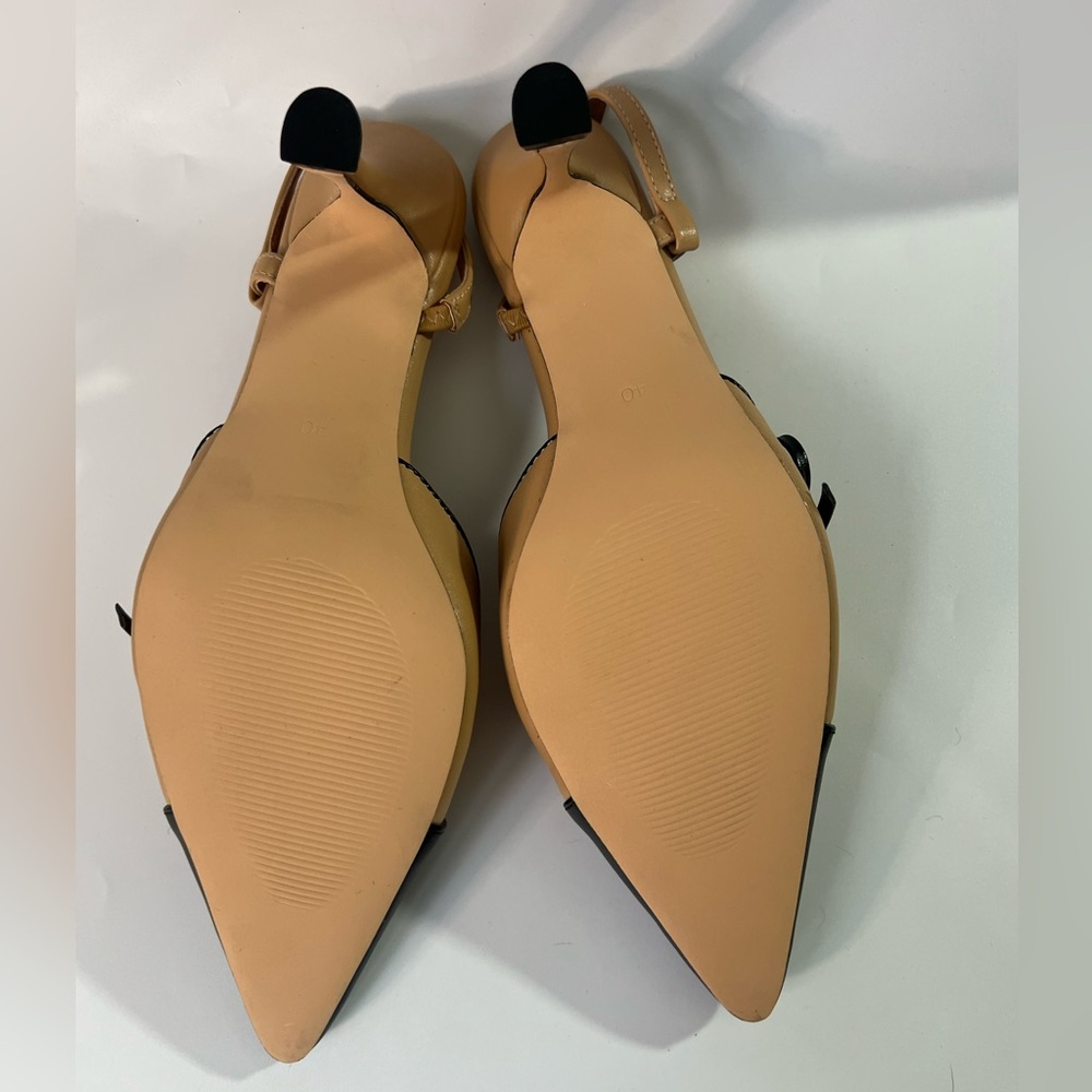 Moyilishan Black and Apricot Women's Sling Back Heels - 9 - Picture 9 of 12